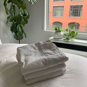 West Elm Accents - White cotton canvas curtains, west elm West Elm Accents - White cotton canvas curtains, west elm
